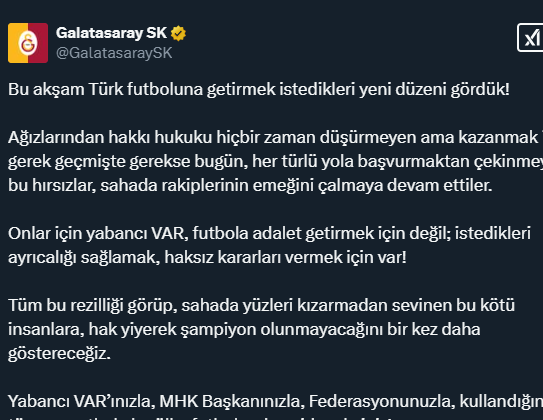 Galatasaray’dan Fenerbahçe Maçı Sonrası Sert Tepki!