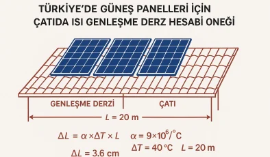 Türkiye’de Güneş Panelleri İçin Çatıda Isı Genleşme Derz Hesabı Örneği