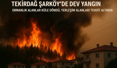 Tekirdağ Şarköy’de Dev Yangın: Ormanlık Alanlar Küle Döndü, Yerleşim Alanları Tehdit Altında