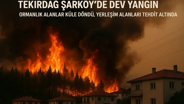 Tekirdağ Şarköy’de Dev Yangın: Ormanlık Alanlar Küle Döndü, Yerleşim Alanları Tehdit Altında