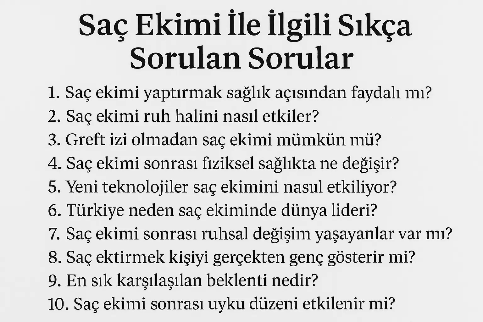 Saç Ekimi İle İlgili Sıkça Sorulan Sorular